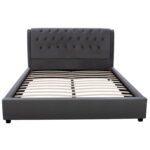 ΚΡΕΒΑΤΙ ODALYS 150X200 ΒΕΛΟΥΔΟ ΥΦΑΣΜΑ ΓΚΡΙ HM549.11 164x223x100 εκ. - Image 4