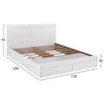 ΚΡΕΒΑΤΙ CAPRI HM312.05 ΜΕ 2 ΣΥΡΤΑΡΙΑ ΛΕΥΚΟ ΓΙΑ ΣΤΡΩΜΑ 150x200 εκ. - Image 3