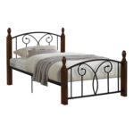 ΚΡΕΒΑΤΙ SUZIE HM600 ΜΕΤΑΛΛΟ RUBBERWOOD ΓΙΑ ΣΤΡΩΜΑ 110Χ190 εκ.