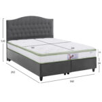 ΚΡΕΒΑΤΙ ΜΕ ΣΤΡΩΜΑ ΔΙΠΛΟ MALENA HM21164 ΓΚΡΙ ΒΕΛΟΥΔΟ & ΑΠΟΘ.ΧΩΡΟΣ-ΓΙΑ 160x200εκ. - Image 3