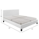 ΚΡΕΒΑΤΙ ΜΕ ΣΤΡΩΜΑ BECCA HM21283.01 ΛΕΥΚΟ PU--ΓΙΑ 150x200εκ - Image 3