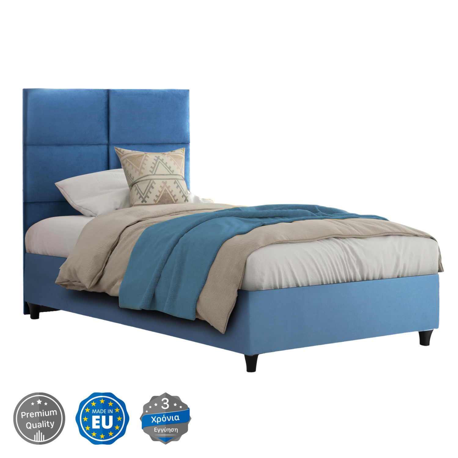 krebati-milo-mple-beloydo-fb965209-gia-s-9 ΚΡΕΒΑΤΙ MILO ΜΠΛΕ ΒΕΛΟΥΔΟ HM652.09 ΓΙΑ ΣΤΡΩΜΑ 90x200 εκ. - Image 1
