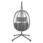 ΚΡΕΜΑΣΤΗ ΠΟΛΥΘΡΟΝΑ ΦΩΛΙΑ MILLIE HM5997.10 ΜΕΤΑΛΛΟ-ΣΥΝΘ.RATTAN ΓΚΡΙ 90x75x190Υεκ. - Image 6