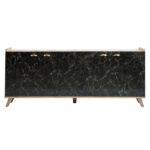 ΜΠΟΥΦΕΣ ΜΕΛΑΜΙΝΗΣ HM9045.01 NATURAL WOOD - ΜΑΥΡΟ ΜΑΡΜΑΡΟ 180x41x77,8Y εκ. - Image 3