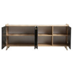 ΜΠΟΥΦΕΣ ΜΕΛΑΜΙΝΗΣ HM9045.01 NATURAL WOOD - ΜΑΥΡΟ ΜΑΡΜΑΡΟ 180x41x77,8Y εκ. - Image 4