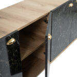 ΜΠΟΥΦΕΣ ΜΕΛΑΜΙΝΗΣ HM9045.01 NATURAL WOOD - ΜΑΥΡΟ ΜΑΡΜΑΡΟ 180x41x77,8Y εκ. - Image 5