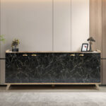 ΜΠΟΥΦΕΣ ΜΕΛΑΜΙΝΗΣ HM9045.01 NATURAL WOOD - ΜΑΥΡΟ ΜΑΡΜΑΡΟ 180x41x77,8Y εκ. - Image 7
