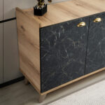 ΜΠΟΥΦΕΣ ΜΕΛΑΜΙΝΗΣ HM9045.01 NATURAL WOOD - ΜΑΥΡΟ ΜΑΡΜΑΡΟ 180x41x77,8Y εκ. - Image 8