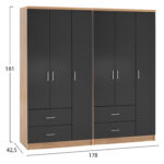 ΝΤΟΥΛΑΠΑ 6ΦΥΛΛΗ CAESAR HM21236.01 ΜΕΛΑΜΙΝΗ SONAMA & ΣΚΟΥΡΟ ΓΚΡΙ 180x42,5Χ181Υεκ. - Image 2