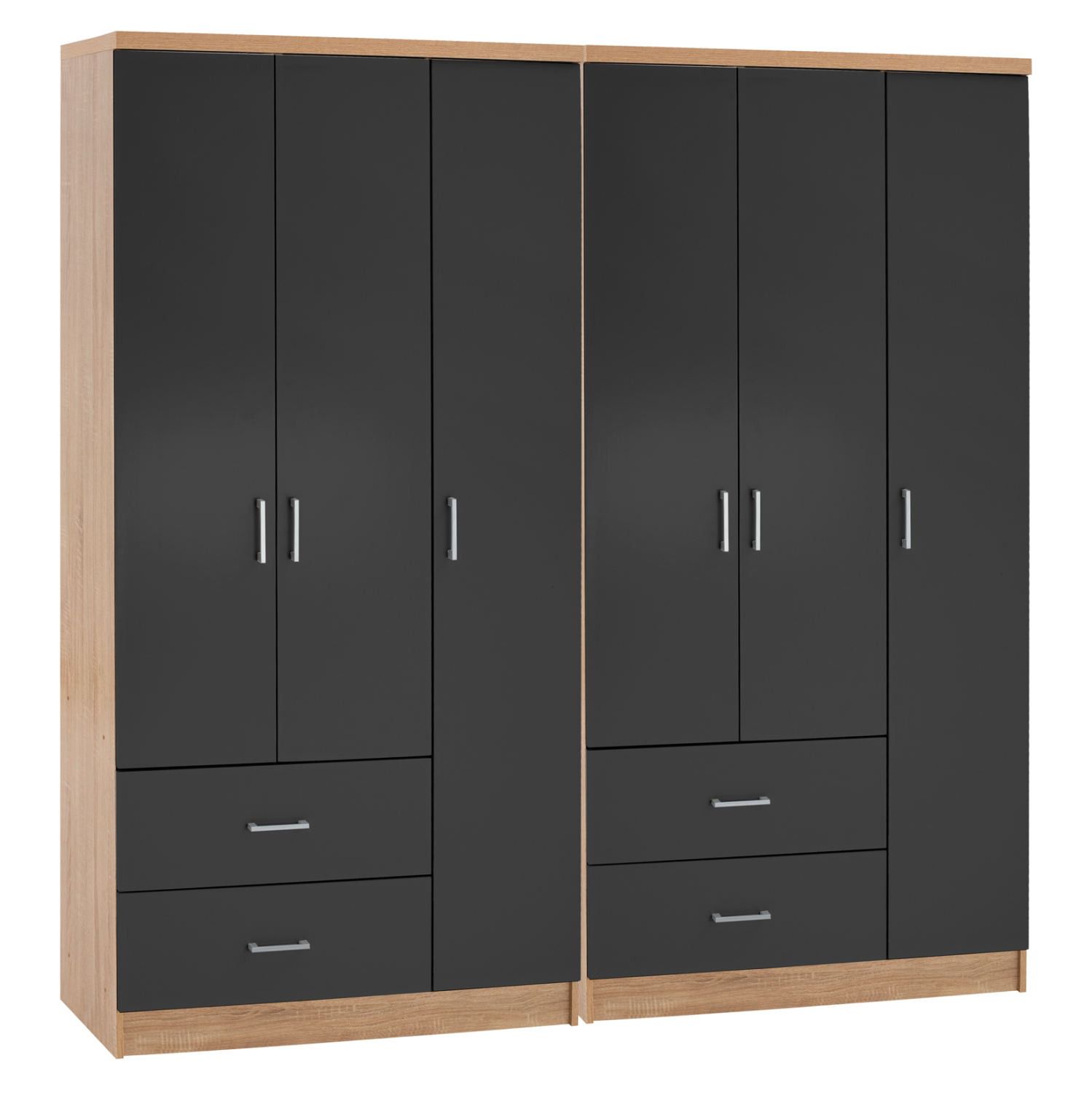 ntoylapa-6fylli-fb92123601-melamini-sona-3 ΝΤΟΥΛΑΠΑ 6ΦΥΛΛΗ CAESAR HM21236.01 ΜΕΛΑΜΙΝΗ SONAMA & ΣΚΟΥΡΟ ΓΚΡΙ 180x42,5Χ181Υεκ. - Image 1
