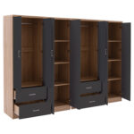 ΝΤΟΥΛΑΠΑ 8ΦΥΛΛΗ BRIANA HM21237.01 ΜΕΛΑΜΙΝΗ SONAMA & ΣΚΟΥΡΟ ΓΚΡΙ 241x42,5Χ180,5Υεκ. - Image 3