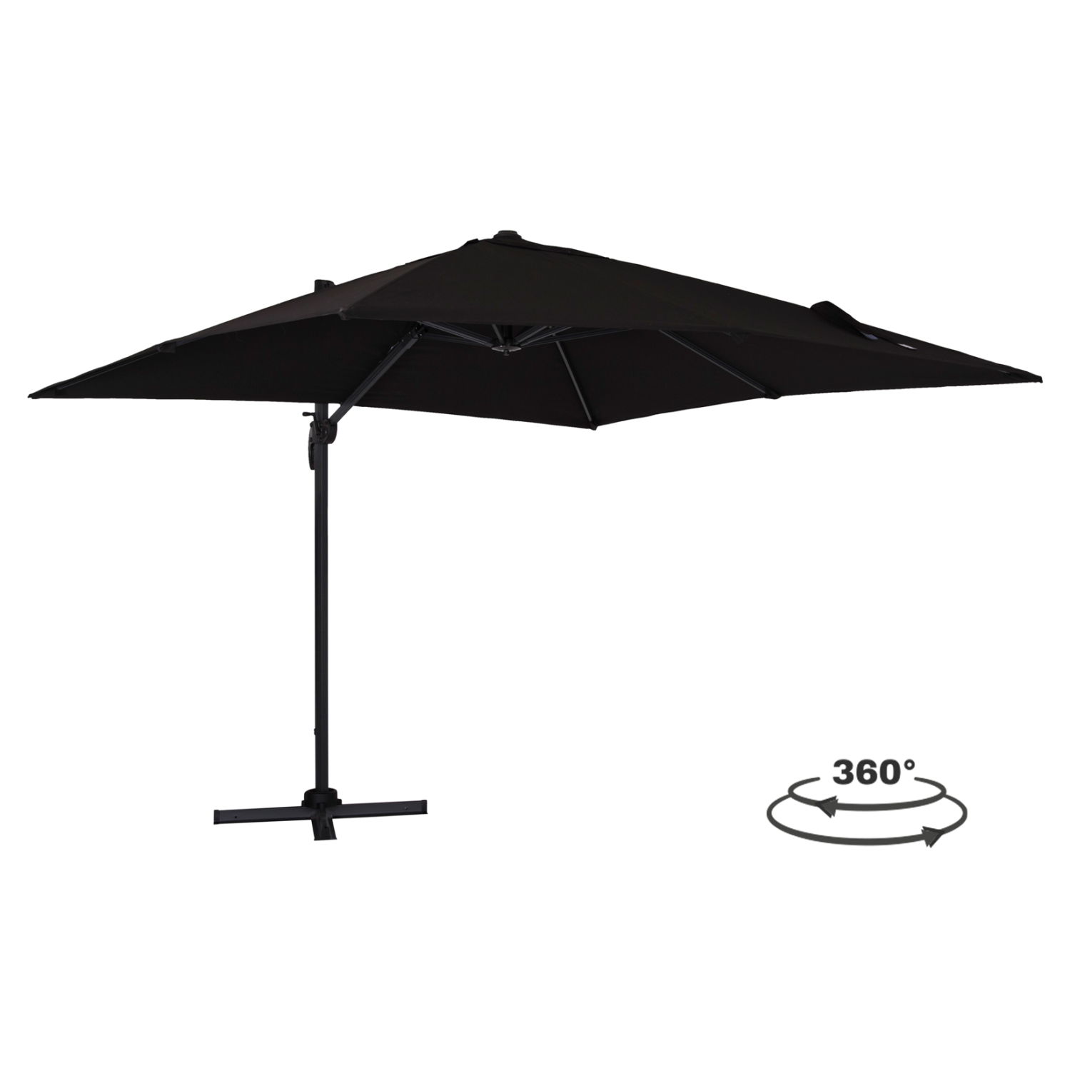 omprela-epaggelmatiki-kremasti-3x3-360-m ΟΜΠΡΕΛΑ SHADER HM6025.03 ALU ΕΠΑΓΓΕΛΜΑΤΙΚΗ ΚΡΕΜΑΣΤΗ 3X3 360 ΜΟΙΡΩΝ ME ΜΑΥΡΟ ΑΚΡΥΛΙΚΟ ΠΑΝΙ - Image 1