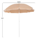 ΟΜΠΡΕΛΑ ΘΑΛΑΣΣΗΣ RANDALL 8 FIBERGLASS ΑΚΤΙΝΕΣ 2.20μ HM6015.04 MOKA - Image 2