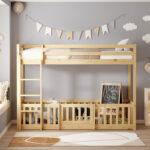 ΠΑΙΔΙΚΗ ΚΟΥΚΕΤΑ τ.MONTESSORI ΜΕ ΠΑΡΚΑΚΙ PLAYKID HM703.01 ΞΥΛΟ ΠΕΥΚΟΥ ΦΥΣΙΚΟ ΓΙΑ 190x90εκ - Image 4