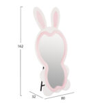 ΠΑΙΔΙΚΟΣ ΚΑΘΡΕΦΤΗΣ ΔΑΠΕΔΟΥ BUNNY HM4489.01 MDF ΡΟΖ & ΛΕΥΚΟ-ΜΑΥΡΟ STAND 80x162Υεκ. - Image 2