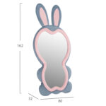 ΠΑΙΔΙΚΟΣ ΚΑΘΡΕΦΤΗΣ ΔΑΠΕΔΟΥ BUNNY HM4489.02 MDF ΡΟΖ & ΜΠΛΕ-ΜΑΥΡΟ STAND 80x162Υεκ. - Image 2