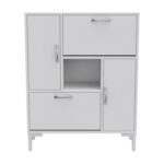 ΠΑΠΟΥΤΣΟΘΗΚΗ MEDY HM18187.03 ΜΕΛΑΜΙΝΗ ΣΕ ΛΕΥΚΟ-ΛΕΥΚΑ ΠΟΔΙΑ 86,5x30x109Υεκ - Image 3
