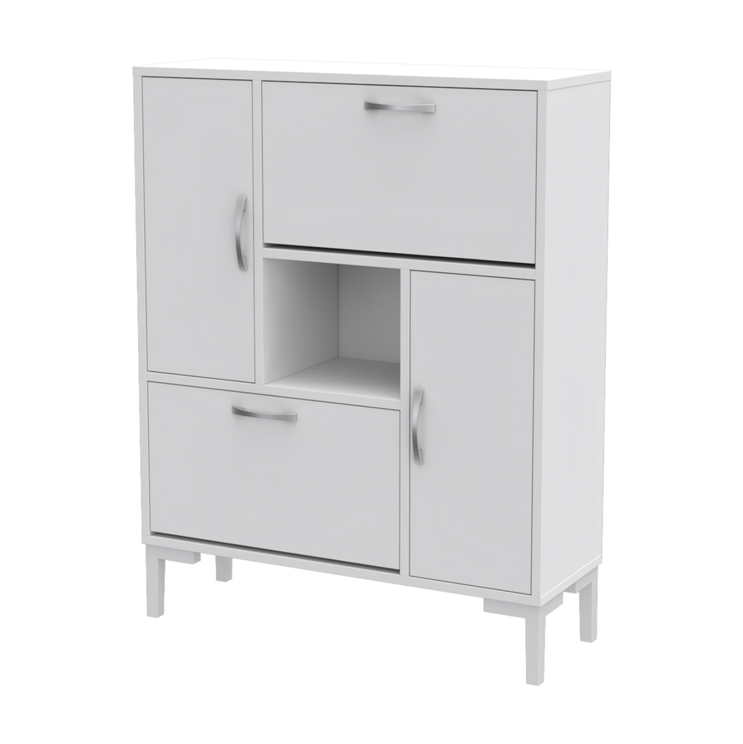 papoytsothiki-fb91818703-melamini-se-ley-6 ΠΑΠΟΥΤΣΟΘΗΚΗ MEDY HM18187.03 ΜΕΛΑΜΙΝΗ ΣΕ ΛΕΥΚΟ-ΛΕΥΚΑ ΠΟΔΙΑ 86,5x30x109Υεκ - Image 1