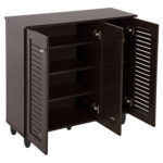 ΠΑΠΟΥΤΣΟΘΗΚΗ-ΝΤΟΥΛΑΠΑ PROLLY HM9609.01 ΜΕΛΑΜΙΝΗ WENGE-3ΠΟΡΤΕΣ-4ΡΑΦΙΑ 87x32x88Υεκ. - Image 5