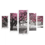 ΠΙΝΑΚΑΣ ΠΕΝΤΑΠΤΥΧΟ MDF BLOOMING TREE 82Χ56x3  HM7207.04 - Image 2