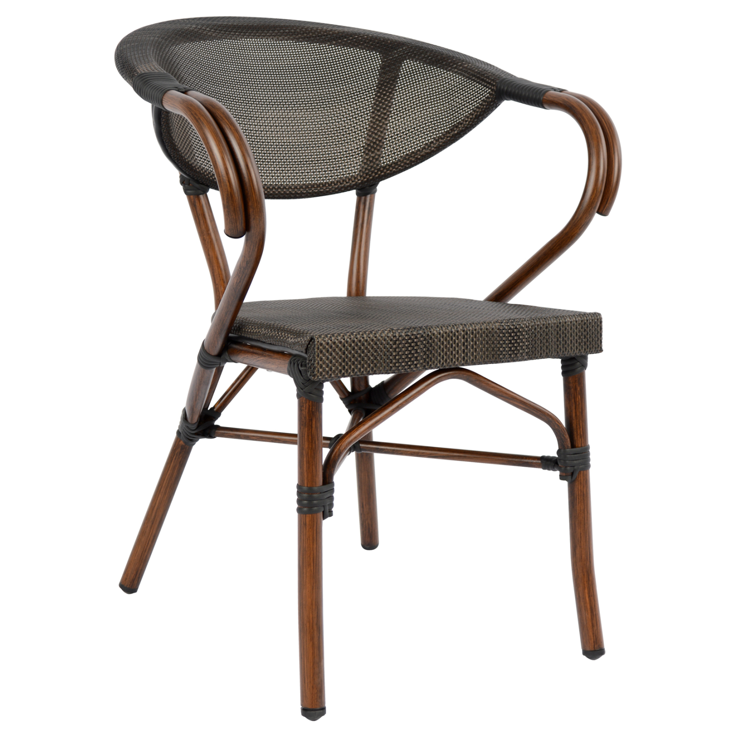 polythrona-aloyminioy-bamboo-kafe-me-tex-9 ΠΟΛΥΘΡΟΝΑ ΑΛΟΥΜΙΝΙΟΥ CLAY BAMBOO LOOK ΚΑΦΕ ΜΕ TEXTLINE HM5025 60,5x59x81Υ - Image 1
