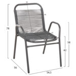 ΠΟΛΥΘΡΟΝΑ ΕΞ.ΧΩΡΟΥ AVRIL HM5968.01 ΜΕΤΑΛΛΟ ΚΑΙ ΣΥΝΘ.RATTAN ΣΕ ΓΚΡΙ 54,5x56x78Υεκ. - Image 2