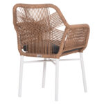 ΠΟΛΥΘΡΟΝΑ TOPIN HM6048.01 ΑΛΟΥΜΙΝΙΟ ΛΕΥΚΟ-P.E. RATTAN ΑΝΟΙΧΤΟ ΚΑΦΕ-ΜΑΞΙΛΑΡΙ ΓΚΡΙ 58x60x83Υ εκ - Image 5