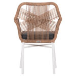 ΠΟΛΥΘΡΟΝΑ TOPIN HM6048.01 ΑΛΟΥΜΙΝΙΟ ΛΕΥΚΟ-P.E. RATTAN ΑΝΟΙΧΤΟ ΚΑΦΕ-ΜΑΞΙΛΑΡΙ ΓΚΡΙ 58x60x83Υ εκ - Image 6