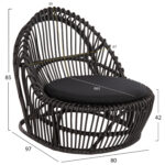 ΠΟΛΥΘΡΟΝΑ ENTROPY HM9840.03 ΜΑΥΡΟ RATTAN ΜΕ ΜΑΞΙΛΑΡΙ-ΜΑΥΡΟ 80x97x85Υεκ. - Image 2