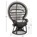 ΠΟΛΥΘΡΟΝΑ ROYAL PEACOCK HM9342.03 RATTAN ΜΑΥΡΟ-ΜΑΞΙΛΑΡΙ ΜΑΥΡΟ 114x72x150Yεκ. - Image 2