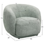 ΠΟΛΥΘΡΟΝΑ KARPEN HM9600.05 ΦΥΣΤΙΚΙ ΜΠΟΥΚΛΕ ΥΦΑΣΜΑ 93x87x78Υ εκ. - Image 2