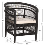 ΠΟΛΥΘΡΟΝΑ MALAWI HM9635.03 ΞΥΛΟ ΜΑΟΝΙ ΜΕ RATTAN ΜΑΥΡΟ--Β'ΔΙΑΛΟΓΗΣ 80x70x86Υεκ. - Image 2