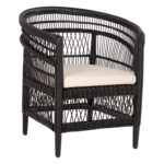ΠΟΛΥΘΡΟΝΑ MALAWI HM9635.03 ΞΥΛΟ ΜΑΟΝΙ ΜΕ RATTAN ΜΑΥΡΟ--Β'ΔΙΑΛΟΓΗΣ 80x70x86Υεκ.