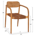 ΠΟΛΥΘΡΟΝΑ OSLO HM9636.01 ΞΥΛΟ TEAK ΦΥΣΙΚΟ & ΣΧΟΙΝΙ--B’ΔΙΑΛΟΓΗΣ 55x54x80Y εκ. - Image 2