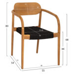 ΠΟΛΥΘΡΟΝΑ OSLO HM9636.02 ΞΥΛΟ TEAK ΦΥΣΙΚΟ & ΣΧΟΙΝΙ--B’ΔΙΑΛΟΓΗΣ 55x54x80Y εκ. - Image 2