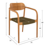 ΠΟΛΥΘΡΟΝΑ OSLO HM9636.05 ΞΥΛΟ TEAK ΦΥΣΙΚΟ & ΣΧΟΙΝΙ--B’ΔΙΑΛΟΓΗΣ 55x54x80Yεκ. - Image 2