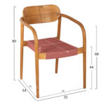 ΠΟΛΥΘΡΟΝΑ OSLO HM9636.06 ΞΥΛΟ TEAK ΦΥΣΙΚΟ & ΣΧΟΙΝΙ--B’ΔΙΑΛΟΓΗΣ 55x54x80Yεκ. - Image 2