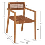 ΠΟΛΥΘΡΟΝΑ CHARLOTTE HM9637.01 ΞΥΛΟ TEAK & ΚΑΦΕ ΣΧΟΙΝΙ--B'ΔΙΑΛΟΓΗΣ 59x54x83Y εκ. - Image 2