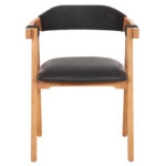 ΠΟΛΥΘΡΟΝΑ RIMINI HM9867.02 ΞΥΛΟ TEAK ΦΥΣΙΚΟ-ΜΑΥΡΟ ΣΧΟΙΝΙ & PU ΚΑΘΙΣΜΑ 60x61x76Υεκ. - Image 3