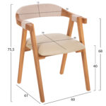 ΠΟΛΥΘΡΟΝΑ RIMINI HM9867.07 ΞΥΛΟ TEAK ΦΥΣΙΚΟ-ΜΠΕΖ ΣΧΟΙΝΙ & PU ΚΑΘΙΣΜΑ 60x61x75,5Υεκ. - Image 2
