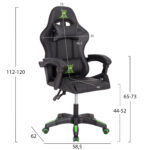 ΠΟΛΥΘΡΟΝΑ GAMING DARREN HM1203.03 ΜΑΥΡΟ-ΠΡΑΣΙΝΟ PVC 58.5x100x120Υεκ. - Image 2