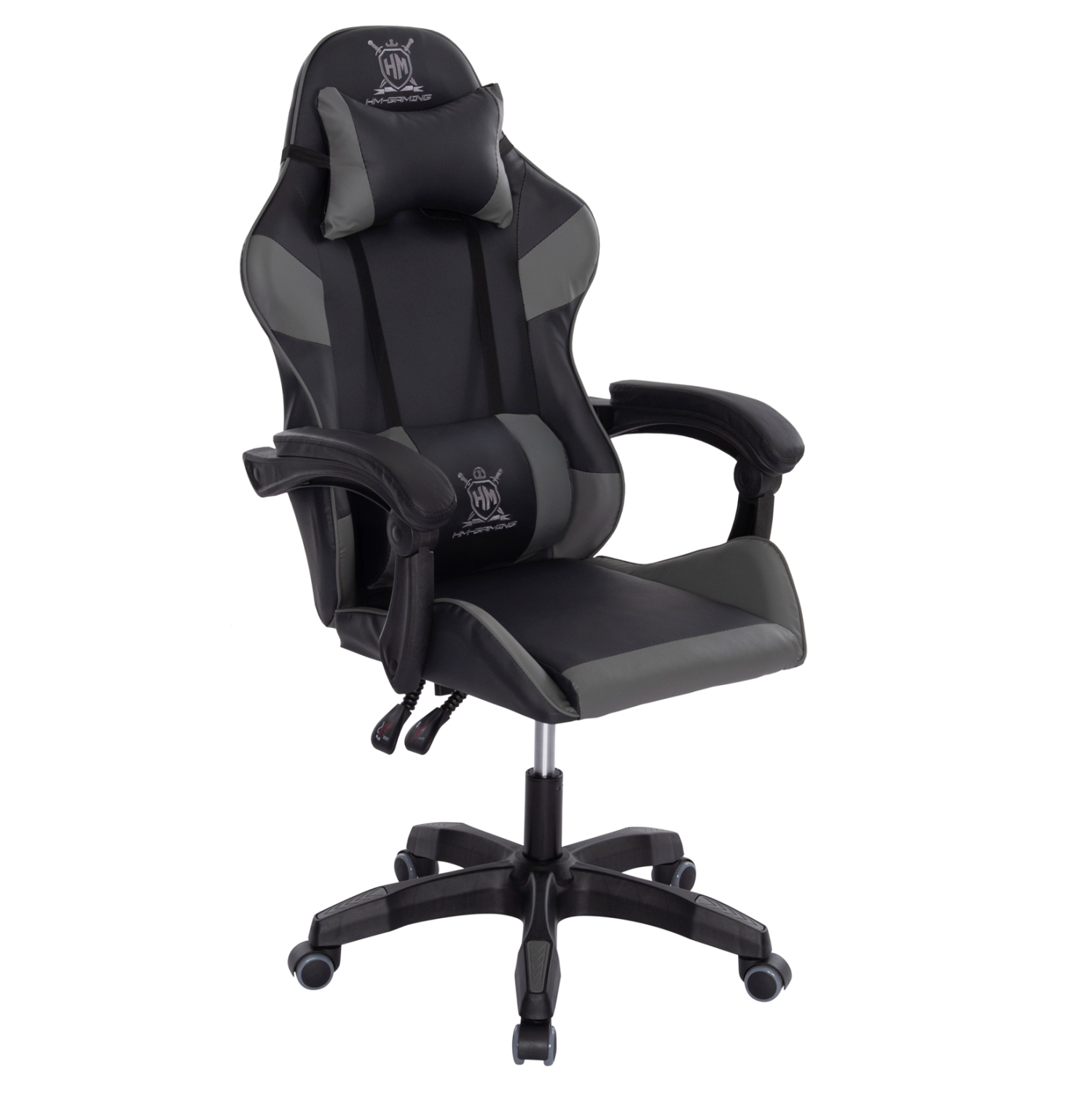 polythrona-gaming-fb9120310-mayro-gkri-p-10 ΠΟΛΥΘΡΟΝΑ GAMING DARREN HM1203.10 ΜΑΥΡΟ-ΓΚΡΙ PVC 60x60x120Υεκ. - Image 1