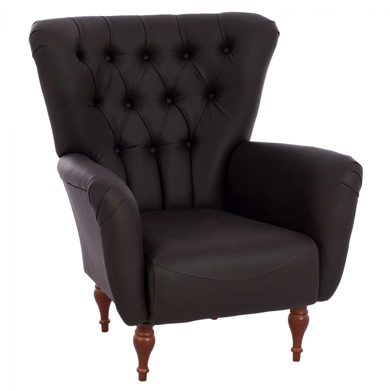 polythrona-mperzera-t-chesterfield-se-ch-11 ΠΟΛΥΘΡΟΝΑ ΜΠΕΡΖΕΡΑ Τ. CHESTERFIELD ΣΕ ΧΡΩΜΑ ΚΑΦΕ HM9217.03 87x88x100 εκ. - Image 1