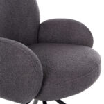 ΠΟΛΥΘΡΟΝΑ ΠΕΡΙΣΤΡΕΦ. WINON HM9778.01 ΓΚΡΙ TEDDY ΥΦΑΣΜΑ-ΜΑΥΡΟ ΜΕΤΑΛΛΟ 65x67x92Υ εκ. - Image 7