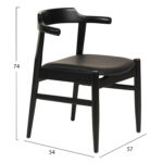 ΠΟΛΥΘΡΟΝΑ ΤΡΑΠΕΖΑΡΙΑΣ CERSEI HM9946.02 RUBBERWOOD & PU ΣΕ ΜΑΥΡΟ 57x54x74Υεκ - Image 2