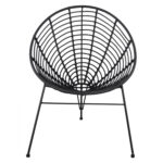 ΠΟΛΥΘΡΟΝΑ ΤΥΠΟΥ ΦΩΛΙΑ ΜΕΤΑΛΛΙΚΗ ALLEGRA HM5458.02 ΜΕ ΜΑΥΡΟ WICKER 73x83x86Υ εκ. - Image 3