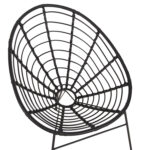 ΠΟΛΥΘΡΟΝΑ ΤΥΠΟΥ ΦΩΛΙΑ ΜΕΤΑΛΛΙΚΗ ALLEGRA HM5458.12 ΜΕ WICKER-ΜΑΥΡΟ 73x78x88Υεκ. - Image 7