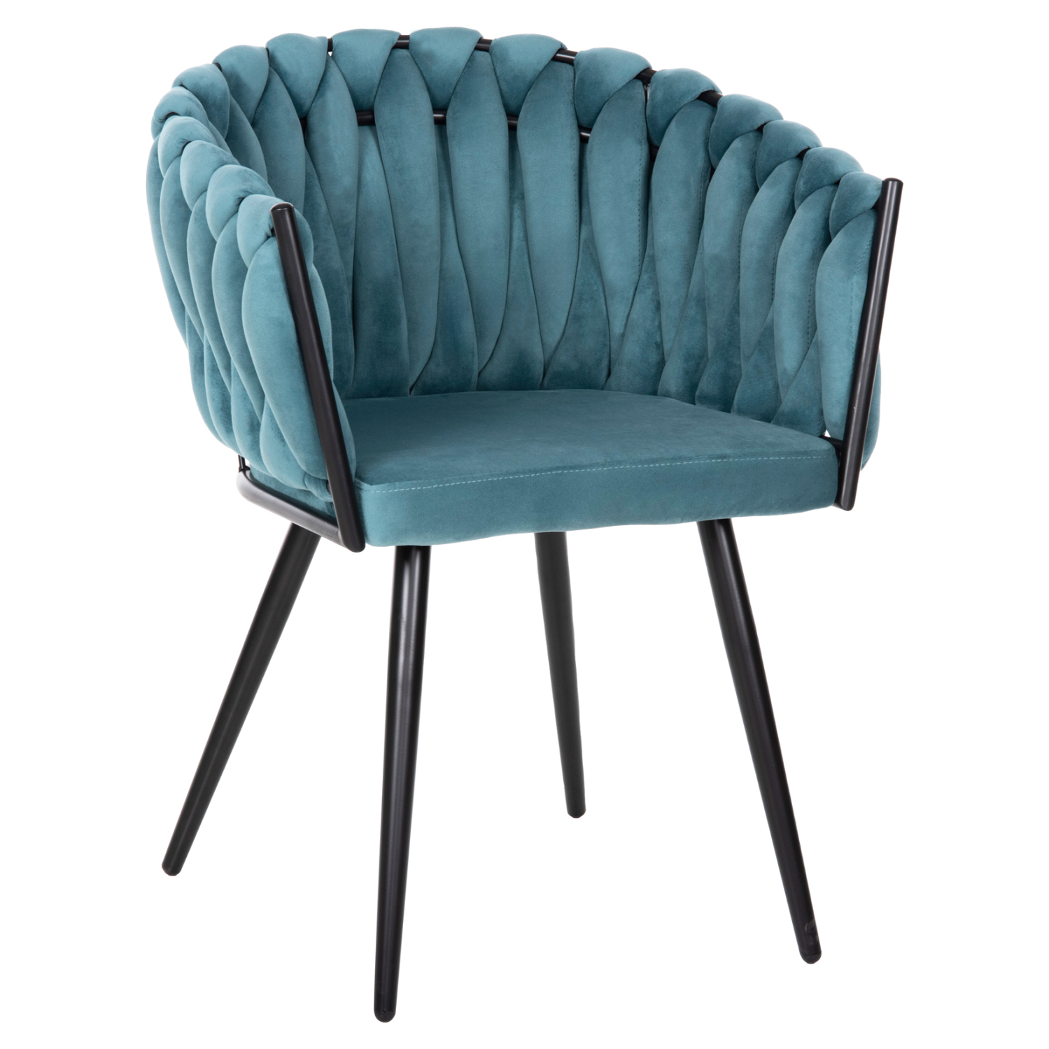 polythronaki-fb9874105-tirkoyaz-beloydo- ΠΟΛΥΘΡΟΝΑΚΙ LUANDA HM8741.05 ΤΙΡΚΟΥΑΖ ΒΕΛΟΥΔΟ-ΜΑΥΡΑ ΜΕΤΑΛΛΙΚΑ ΠΟΔΙΑ 62x54x79Υεκ. - Image 1