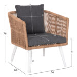 ΣΑΛΟΝΙ ΕΞ.ΧΩΡΟΥ 4ΤΜΧ FREJA HM6057.01 ΑΛΟΥΜ. ΛΕΥΚΟ-PE RATTAN ΜΠΕΖ-ΑΝΘΡΑΚΙ ΜΑΞΙΛΑΡΙΑ - Image 2