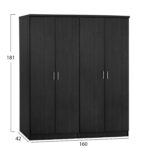ΣΕΤ 2 ΤΜΧ ΝΤΟΥΛΑΠΑ 4ΦΥΛΛΗ ZEBRANO 160X42X181 HM11350.01 - Image 2